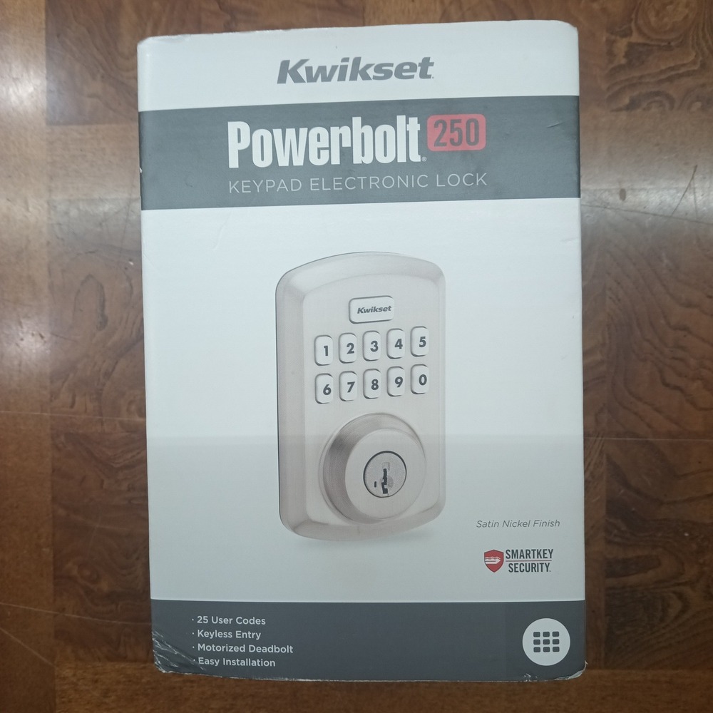 Kwikset Powerbolt 250 Keypad Electronic Deadbolt Satin Nickel 992500-002 SmartKe